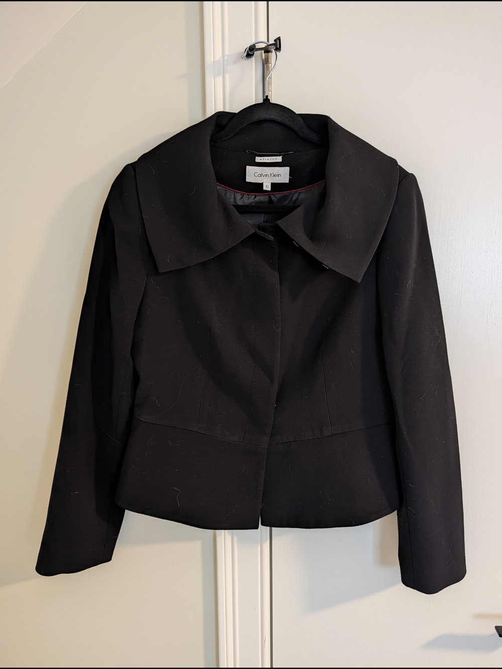 Calvin Klein Women's Black Funnel Collar Jacket